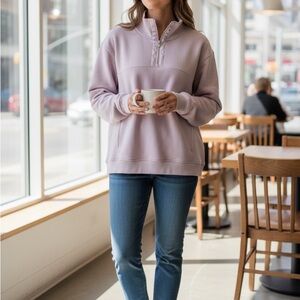 Avia Light Purple Women's Quarter-Zip Sweatshirt